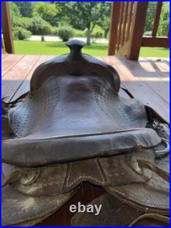 Dark Brown 17 Western Trap Saddle Ranch Trail Riding Leather Horse