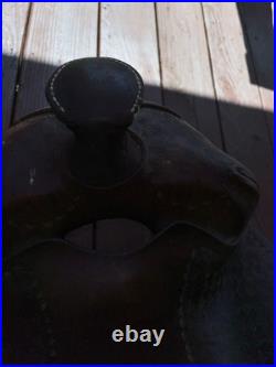 Dark Brown 17 Western Trap Saddle Ranch Trail Riding Leather Horse