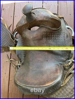 Dark Brown 17 Western Trap Saddle Ranch Trail Riding Leather Horse