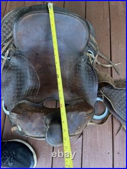 Dark Brown 17 Western Trap Saddle Ranch Trail Riding Leather Horse