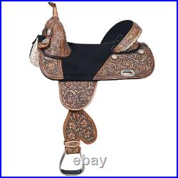 Dark Brown 18 In HILASON Treeless Western Trail Barrel Racing American Leather