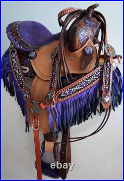 Dark Tooled Western Show Saddle Pleasure Trail 12 Purple Metallic-Option o/HSBP