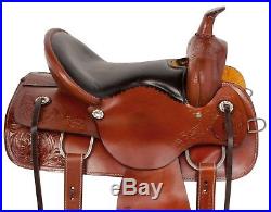 Deep Seat Comfy Western Pleasure Trail Horse Leather Saddle Tack Set 15