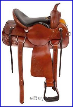 Deep Seat Comfy Western Pleasure Trail Horse Leather Saddle Tack Set 15