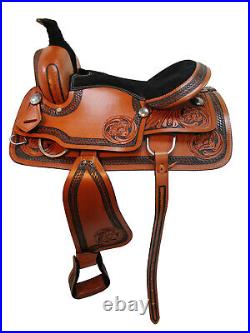 Deep Seat Roping Ranch Horse Saddle Western Pleasure Leather Tack 15 16 17 18