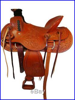 Deep Seat Wade Saddle Roping Ranch Western Horse Tack Floral Tooled 15 16 17