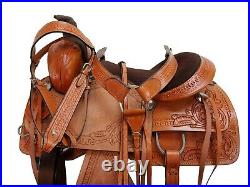 Deep Seat Western Saddle 15 16 17 Roping Ranch Horse Pleasure Tooled Leather Set