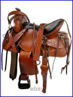 Deep Seat Western Saddle Barrel Racing Pleasure Horse Leather Tack 18 17 16 15