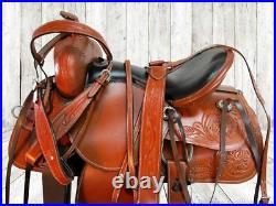 Deep Seat Western Saddle Barrel Racing Pleasure Horse Leather Tack 18 17 16 15