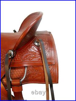 Deep Seat Western Saddle Saddle Roping Horse Ranch Tack Set 16 17 Tooled Leather