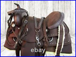 Deep Seat Western Synthetic Saddle 17 16 15 Pleasure Barrel Horse Trail Tack Set