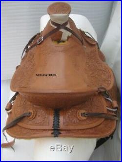 Designer Brown Wade Western Leather Ranch Roping saddle, available in 4 sizes