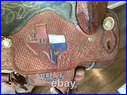 Double J Western Champion Bull Rider Saddle Texas High School Rodeo Assoc 1998