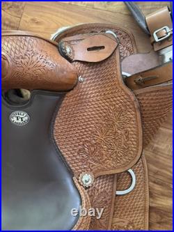 Double T Alpine Crest Roper Saddle 13 Western Horse Full QH Bars Tooled Leather
