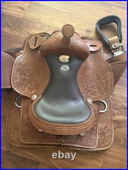 Double T Alpine Crest Roper Saddle 13 Western Horse Full QH Bars Tooled Leather