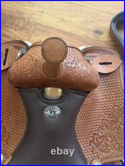 Double T Alpine Crest Roper Saddle 13 Western Horse Full QH Bars Tooled Leather