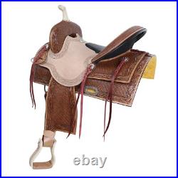 Double T Amber Gold Barrel Style Horse Saddle 15 Inch