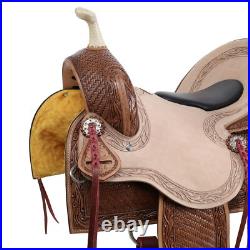 Double T Amber Gold Barrel Style Horse Saddle 15 Inch