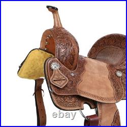 Double T Exotic Golden Gator Barrel Saddle 15 Inch