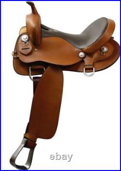 Double T Trail Horse Saddle Smooth Finish Argentina Cow Leather. 16 inch