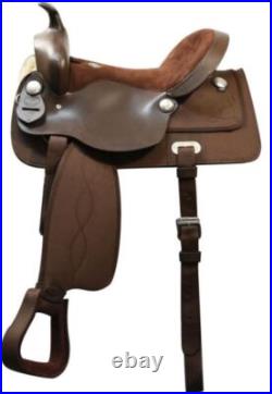 Double T cordura saddle with suede leather seat & leather jokeys 15, 16, 17