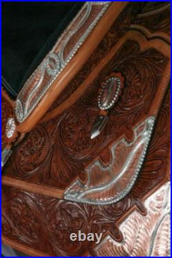 Double T fully tooled show horse saddle 16