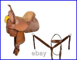 Economy Barrel Style Saddle Set with Basket Stamp Tooling Full QH Bars 15 NEW