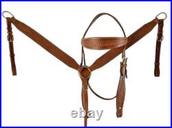 Economy Barrel Style Saddle Set with Basket Stamp Tooling Full QH Bars 15 NEW