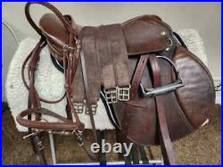 English Professional All Purpose Genuine Leather Brown Horse Saddle