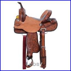 Exotic Midnight Gator Barrel Style Saddle Floral Tooling Full QH Bar 14 15 NEW Exotic Midnight Gator Barrel Style Saddle Floral Tooling Full QH Bar 14 15 NEW