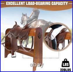 Extra-Large Wood Saddle Rack, Horse Saddle for Western Saddle, English Saddle