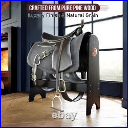 Extra-Large Wood Saddle Rack, Horse Saddle for Western Saddle, English Saddle, US