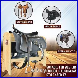 Extra-Large Wood Saddle Rack, Horse Saddle for Western Saddle, English Saddle, US