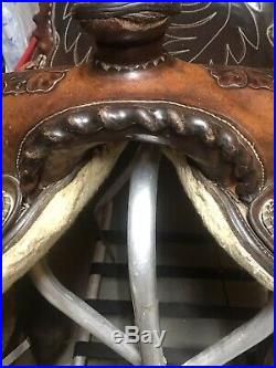 Fallis Saddlery Balanced Ride Western Equitation Tooled Saddle 15