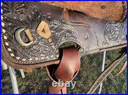 Flashy Used/vintage Circle Y 15 buckstitched Western trail /pleasure saddle VGC