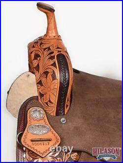 Flex Tree Western Horse Saddle In American Leather Barrel Trail Hilason