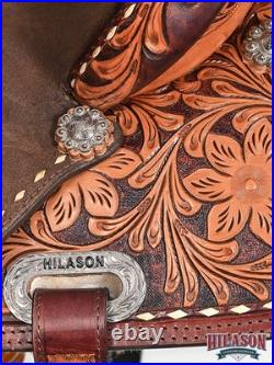 Flex Tree Western Horse Saddle In American Leather Barrel Trail Hilason