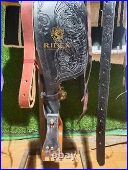 Fork Wade Tree Leather Western Horse Tack Saddle Bucking Role Saddle with Set
