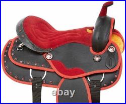 Free ShippingTrail Western Leather Horse Saddle Barrel Racing Tack Set 15 Inches