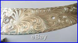 Full Silver Engraved Large Cantle Plate for Western Show Saddle