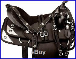Gaited 14 15 16 17 18 Black Western Pleasure Trail Synthetic Horse Saddle Tack