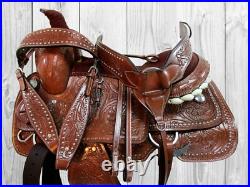 Gaited Horse Western Saddle Pleasure Tooled Leather Trail Tack Set 18 17 16 15