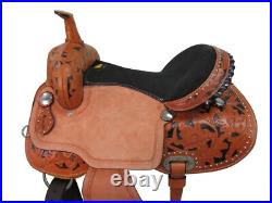 Gaited Horse Western Saddle Pleasure Trail Black Tooled Used Leather 15 16 17
