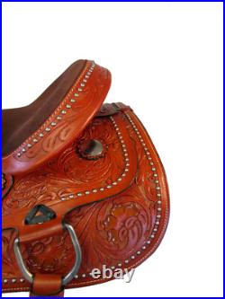 Gaited Horse Western Saddle Pleasure Trail Floral Tooled Leather Set 15 16 17 18