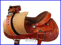 Gaited Horse Western Saddle Pleasure Trail Floral Tooled Leather Set 15 16 17 18