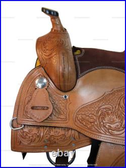 Gaited Horse Western Saddle Pleasure Trail Tooled Leather Tack Set 18 17 16 15