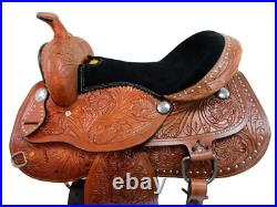 Gaited Horse Western Saddle Trail Pleasure Floral Tooled Leather Set 15 16 17 18