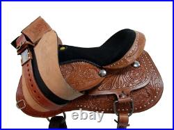 Gaited Horse Western Saddle Trail Pleasure Floral Tooled Leather Set 15 16 17 18