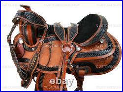 Gaited Horse Western Saddle Trail Pleasure Tooled Leather Tack Set 15 16 17 18
