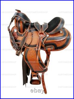 Gaited Horse Western Saddle Trail Pleasure Tooled Leather Tack Set 15 16 17 18